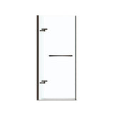 Reveal 71 32.5-35.5 x 71.5 in. 8mm Pivot Shower Door for Alcove Installation with Clear glass in Dark Bronze