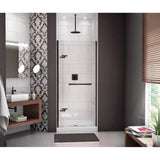 Maax - Reveal 71 32.5-35.5 x 71.5 in. 8mm Pivot Shower Door for Alcove Installation with Clear glass in Dark Bronze