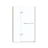 Reveal 71 41.5-44.5 x 71.5 in. 8mm Pivot Shower Door for Alcove Installation with Clear glass in Brushed Nickel