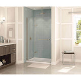 Maax - Reveal 71 41.5-44.5 x 71.5 in. 8mm Pivot Shower Door for Alcove Installation with Clear glass in Brushed Nickel
