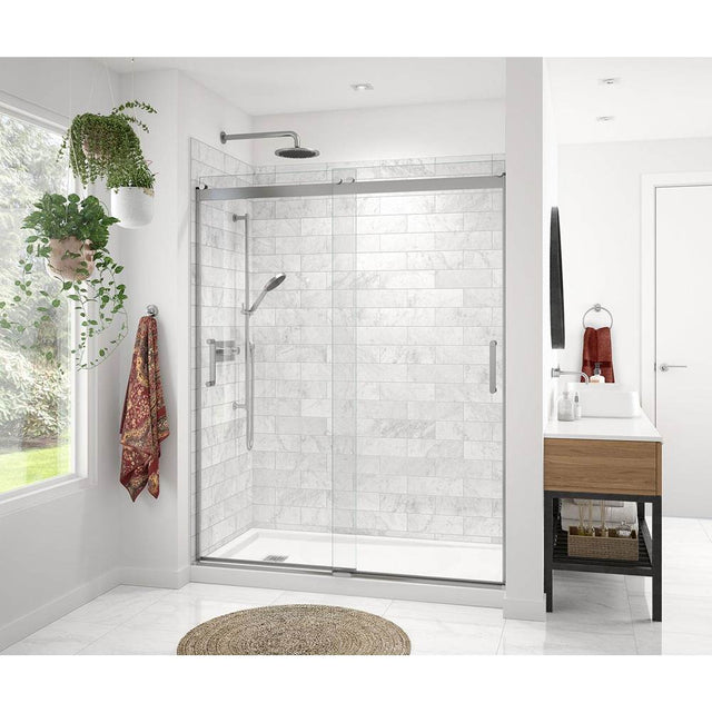 Maax - Revelation Round 56-59 in. x 70.5-73 in. 6 mm Bypass Shower Door for Alcove Installation with Clear glass in Chrome