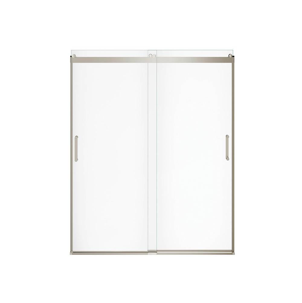 Revelation Round 56-59 in. x 70.5-73 in. 6 mm Bypass Shower Door for Alcove with Clear glass in Brushed Nickel