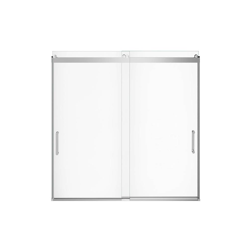 Revelation Round 56-59 in. x 56.75-59.25 in. 6 mm Bypass Tub Door for Alcove Installation with Clear glass in Chrome