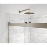 Revelation Round 56-59 in. x 56.75-59.25 in. 6 mm Bypass Tub Door for Alcove with Clear glass in Brushed Nickel