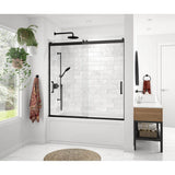Maax - Revelation Round 56-59 in. x 56.75-59.25 in. 6 mm Bypass Tub Door for Alcove Installation with Clear glass in Matte Black