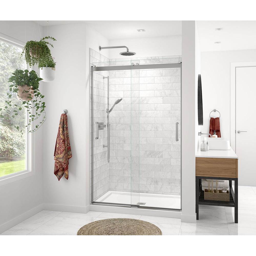 Maax - Revelation Round 44-47 x 70.5-73 in. 8mm Bypass Shower Door for Alcove Installation with Clear glass in Chrome