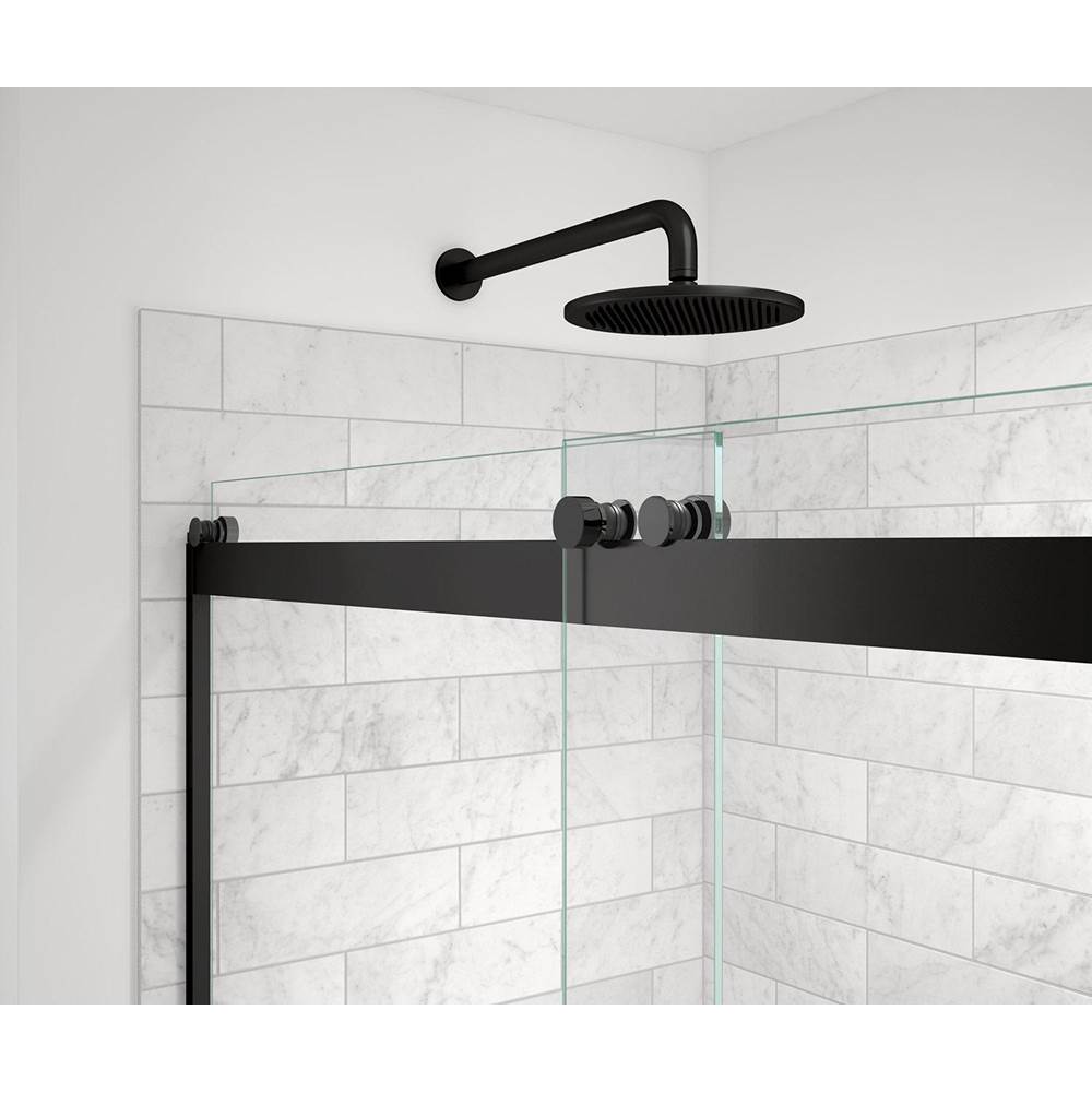 Revelation Round 44-47 x 70.5-73 in. 8mm Bypass Shower Door for Alcove Installation with Clear glass in Matte Black