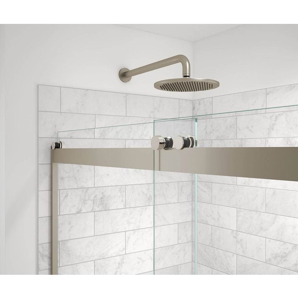 Revelation Round 56-59 x 56.75-59.25 in. 8mm Bypass Tub Door for Alcove Installation with Clear glass in Brushed Nickel