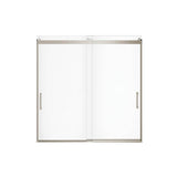 Revelation Round 56-59 x 56.75-59.25 in. 8mm Bypass Tub Door for Alcove Installation with Clear glass in Brushed Nickel