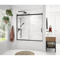Maax - Revelation Round 56-59 x 56.75-59.25 in. 8mm Bypass Tub Door for Alcove Installation with Clear glass in Matte Black