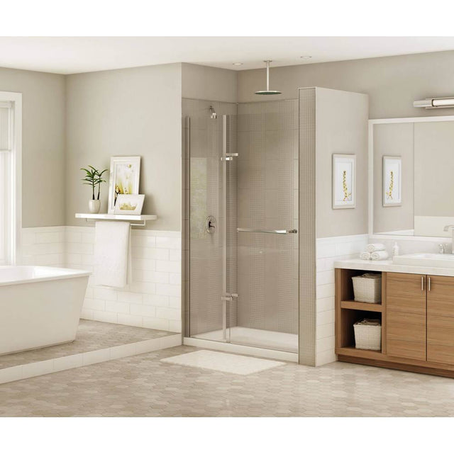 Maax - Reveal 71 51.5-54.5 x 71.5 in. 8mm Pivot Shower Door for Alcove Installation with Clear glass in Chrome