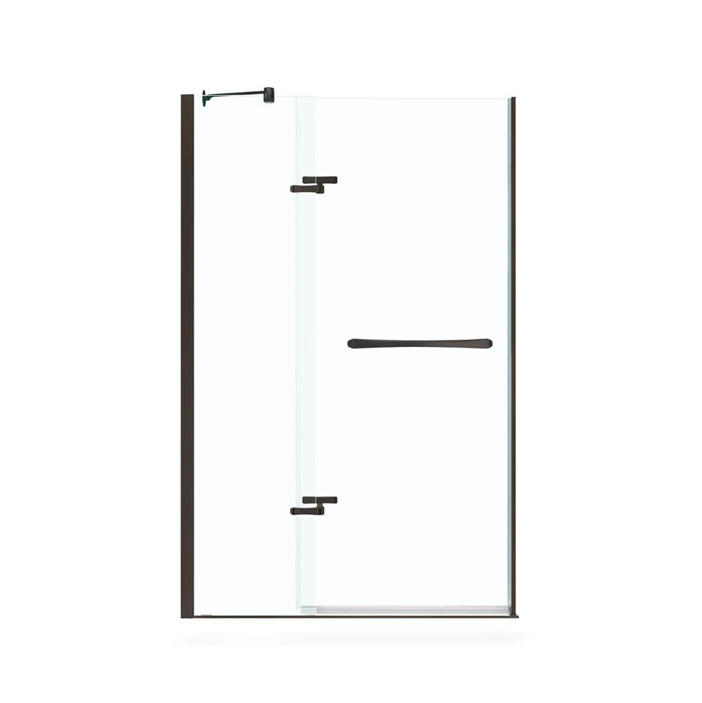 Reveal 71 51.5-54.5 x 71.5 in. 8mm Pivot Shower Door for Alcove Installation with Clear glass in Dark Bronze