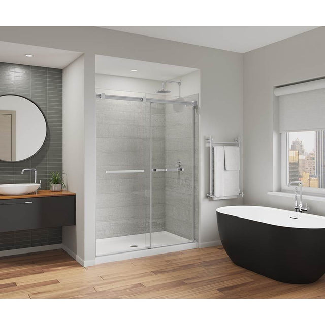 Maax - Duel Alto 56-59 X 78 in. 8mm Bypass Shower Door for Alcove Installation with GlassShield glass in Chrome