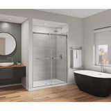 Maax - Duel Alto 56-59 X 78 in. 8mm Bypass Shower Door for Alcove Installation with GlassShield glass in Brushed Nickel