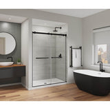 Maax - Duel Alto 56-59 X 78 in. 8mm Bypass Shower Door for Alcove Installation with GlassShield glass in Matte Black