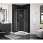 Maax - Link Curve Neo-angle 38 x 38 x 75 in. 8mm Pivot Shower Door for Corner Installation with Clear glass in Dark Bronze