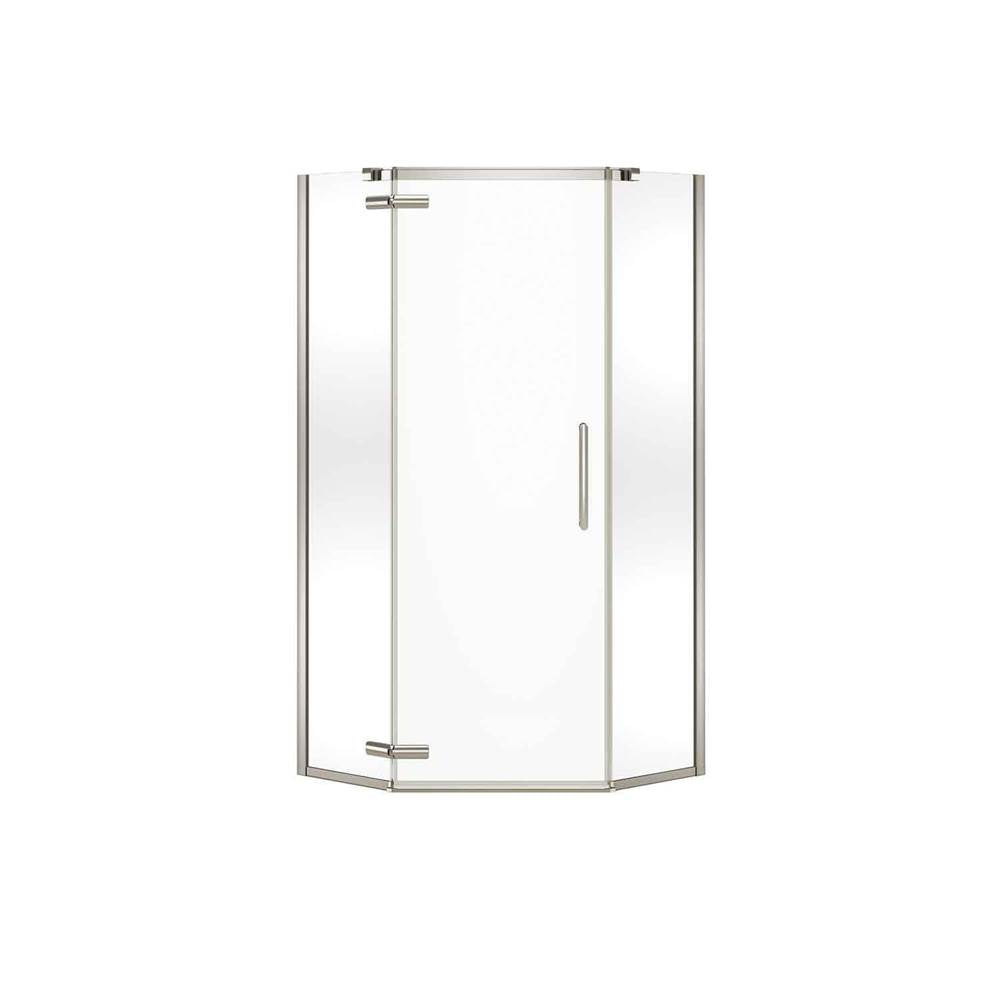 Link Curve Neo-angle 38 x 38 x 75 in. 8mm Pivot Shower Door for Corner Installation with Clear glass in Brushed Nickel