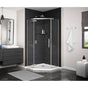 Maax - Link Curve Neo-angle 38 x 38 x 75 in. 8mm Pivot Shower Door for Corner Installation with Clear glass in Brushed Nickel