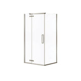 Hana Rectangular 42 x 34 x 75 in. 8mm Pivot Shower Door for Corner Installation with Clear glass in Brushed Nickel