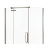 Hana Rectangular 42 x 34 x 75 in. 8mm Pivot Shower Door for Corner Installation with Clear glass in Brushed Nickel