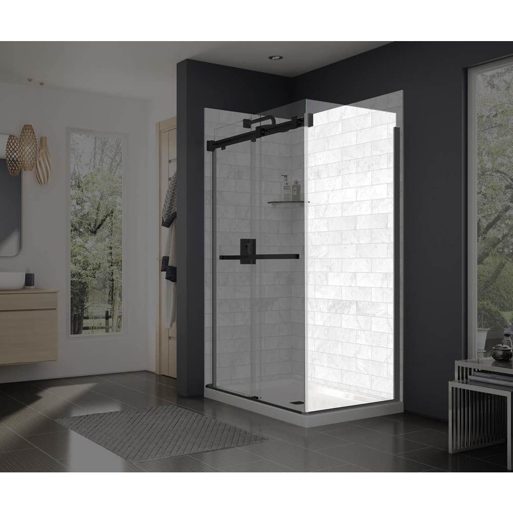 Maax - Duel and Inverto Return Panel for 32 in. Base with Clear glass in Matte Black