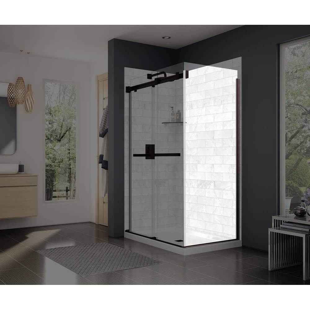 Maax - Duel and Inverto Return Panel for 36 in. Base with Clear glass in Dark Bronze