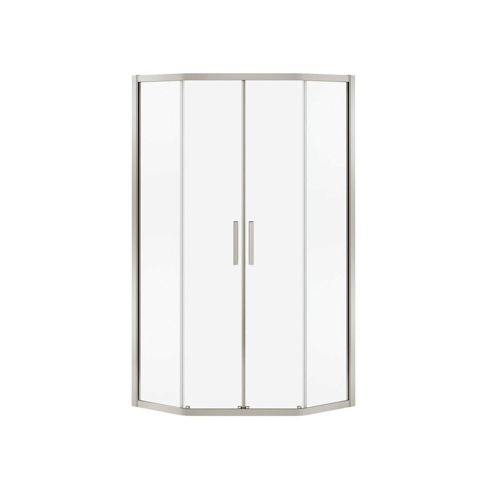 Radia Neo-angle 36 x 36 x 71.5 in. 6mm Sliding Shower Door for Corner Installation with Clear glass in Brushed Nickel