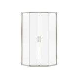 Radia Neo-angle 40 x 40 x 71.5 in. 6mm Sliding Shower Door for Corner Installation with Clear glass in Brushed Nickel