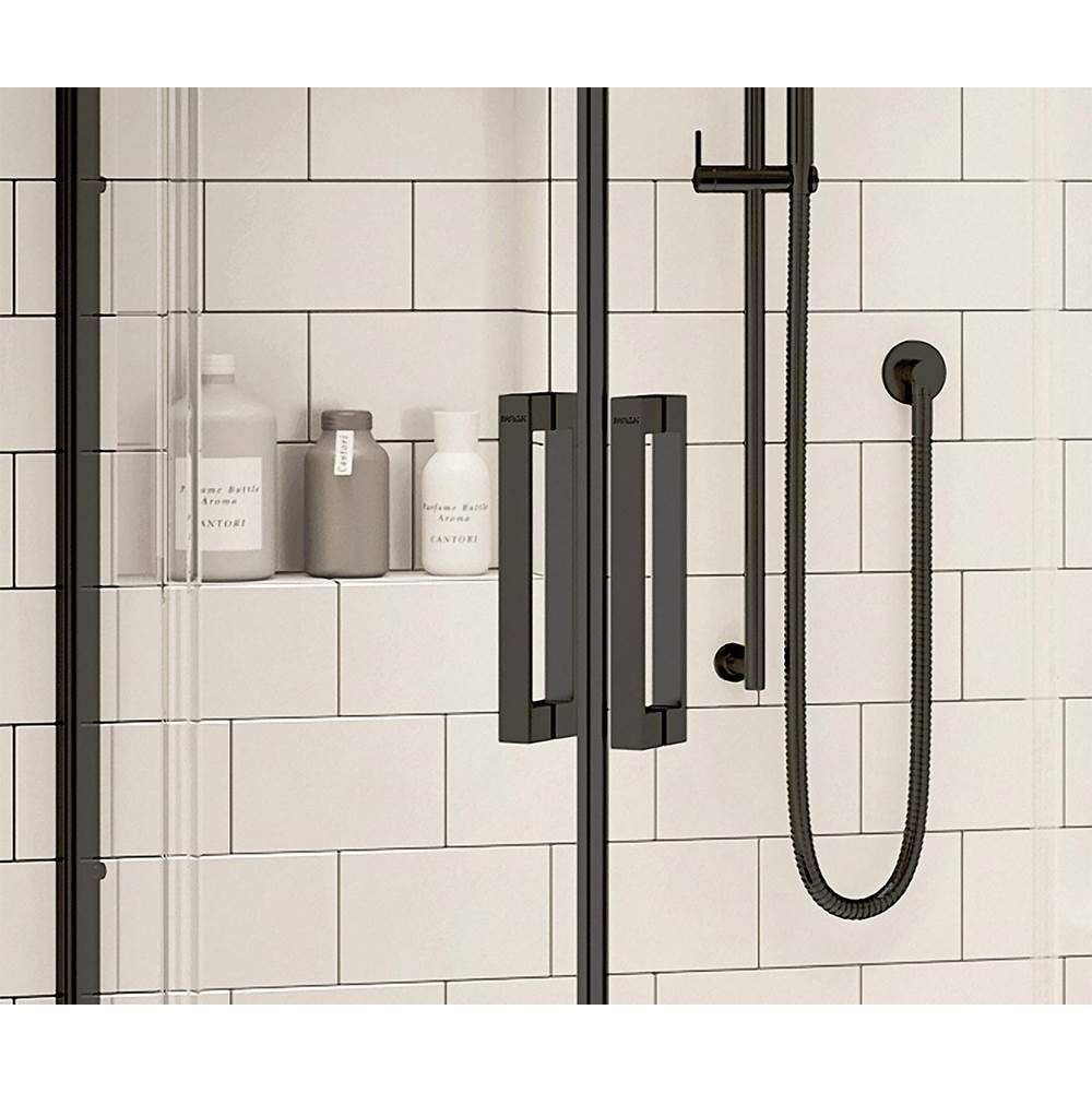 Radia Neo-angle 40 x 40 x 71.5 in. 6 mm Sliding Shower Door for Corner Installation with Clear glass in Matte Black