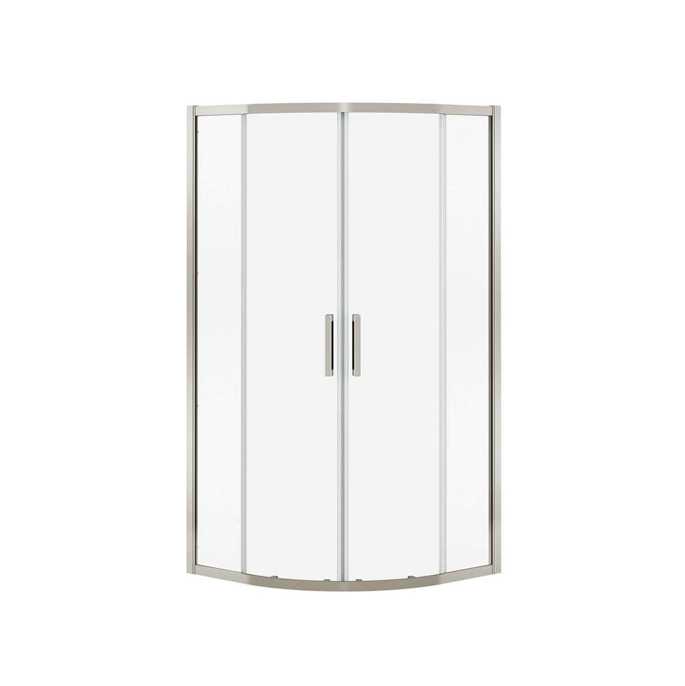 Radia Neo-round 32 x 32 x 71.5 in. 6mm Sliding Shower Door for Corner Installation with Clear glass in Brushed Nickel