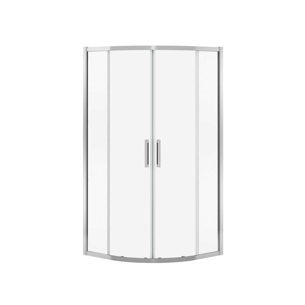 Radia Neo-round 36 x 36 x 71.5 in. 6mm Sliding Shower Door for Corner Installation with Clear glass in Chrome