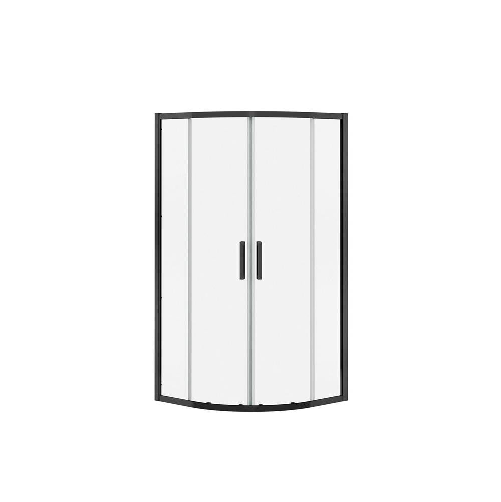 Radia Neo-round 36 x 36 x 71.5 in. 6 mm Sliding Shower Door for Corner Installation with Clear glass in Matte Black