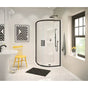 Maax - Radia Neo-round 36 x 36 x 71.5 in. 6 mm Sliding Shower Door for Corner Installation with Clear glass in Matte Black