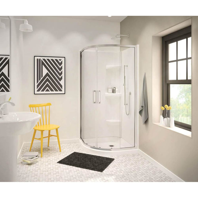 Maax - Radia Neo-round 40 x 40 x 71.5 in. 6mm Sliding Shower Door for Corner Installation with Clear glass in Chrome