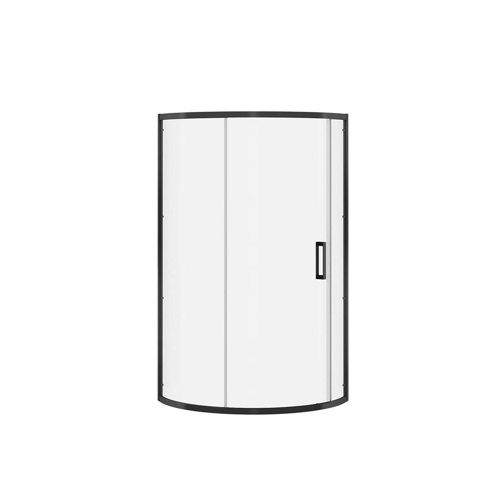 Radia Round 36 x 36 x 71.5 in. 6 mm Sliding Shower Door for Corner Installation with Clear glass in Matte Black