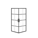 Radia Square 36 x 36 x 71.5 in. 6 mm Sliding Shower Door for Corner Installation with Shaker glass in Matte Black
