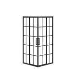 Radia Square 36 x 36 x 71.5 in. 6 mm Sliding Shower Door for Corner Installation with French glass in Matte Black
