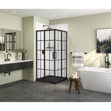 Maax - Radia Square 36 x 36 x 71.5 in. 6 mm Sliding Shower Door for Corner Installation with French glass in Matte Black