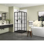 Maax - Radia Square 36 x 36 x 71.5 in. 6 mm Sliding Shower Door for Corner Installation with French glass in Matte Black