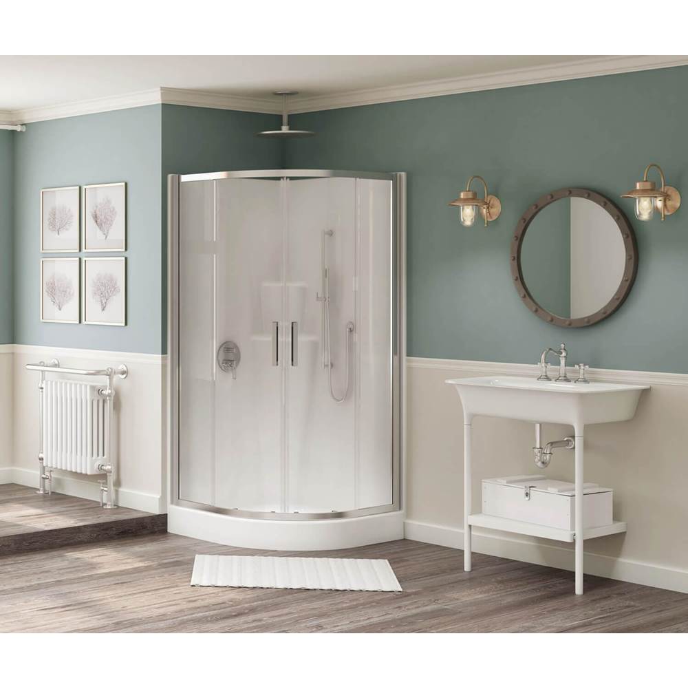 Radia Neo-round 38 x 38 x 71.5 in. 6 mm Sliding Shower Door for Corner Installation with Clear glass in Chrome