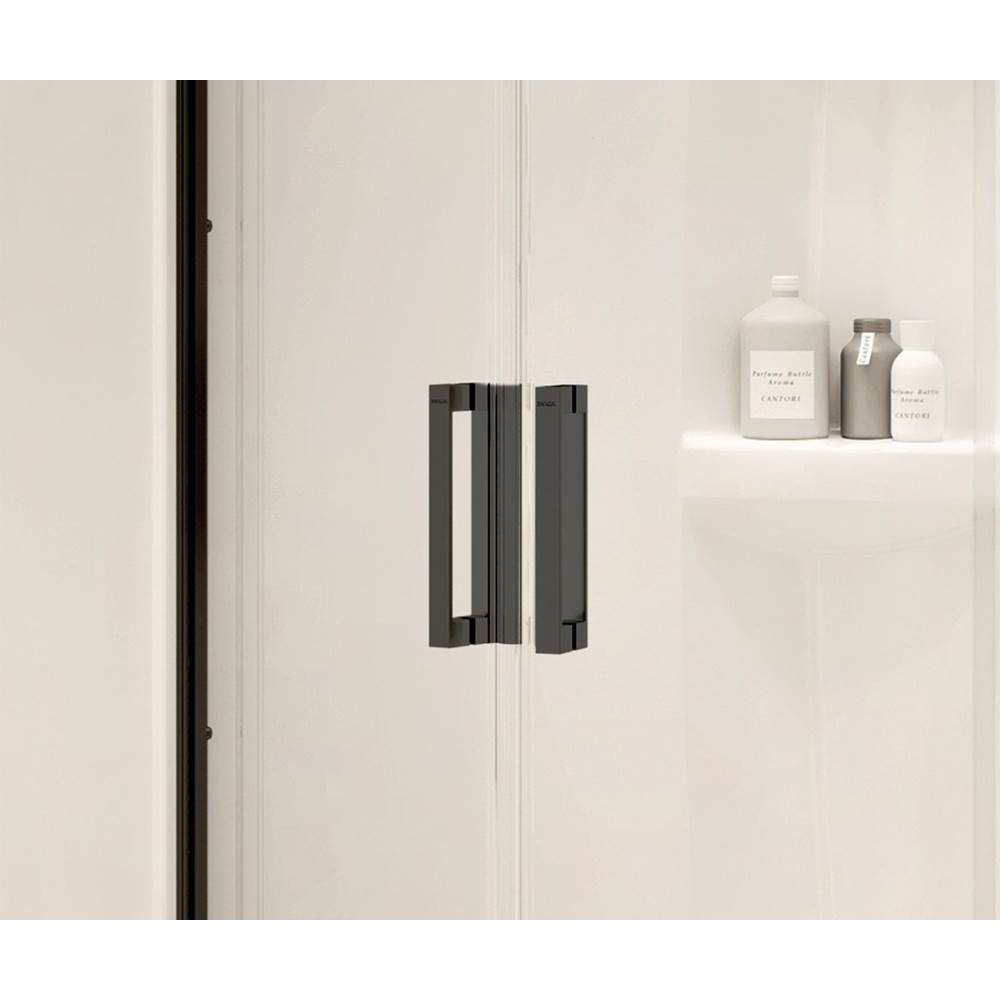 Radia Neo-round 38 x 38 x 71.5 in. 6 mm Sliding Shower Door for Corner Installation with Clear glass in Matte Black