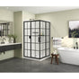 Maax - Radia Square 42 x 42 x 71.5 in. 6 mm Sliding Shower Door for Corner Installation with French glass in Matte Black