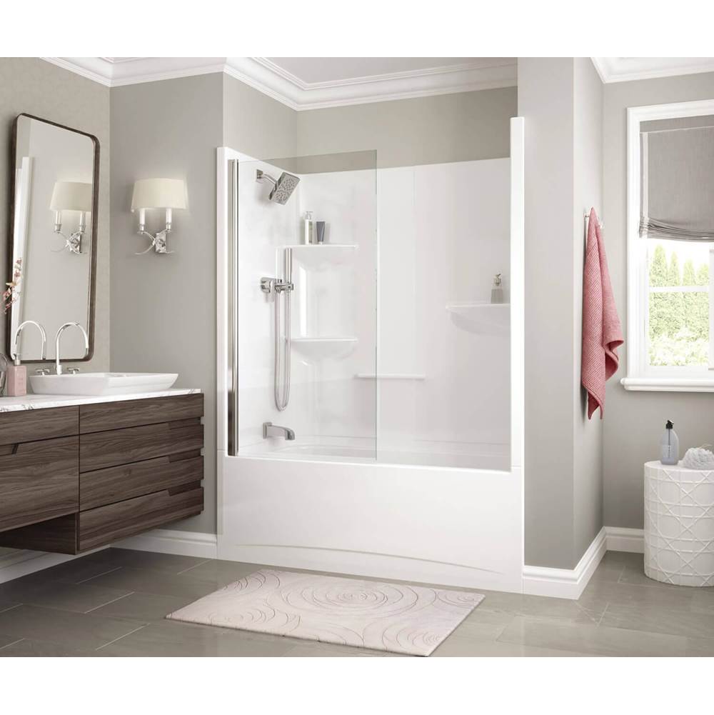 Maax - Edge 30 x 55.5 in. 6 mm Tub Screen for Alcove Installation with Clear glass in Chrome