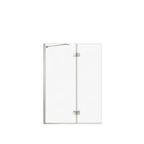 Edge Duo 42 x 58 in. 8 mm Pivot Tub Screen for Alcove Installation with Clear glass in Brushed Nickel