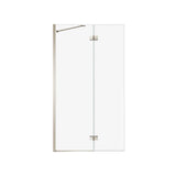 Edge Duo 42 x 75 in. 8 mm Pivot Shower Screen for Alcove Installation with Clear glass in Brushed Nickel
