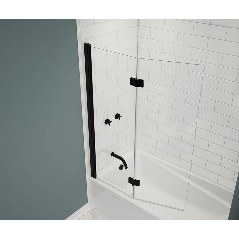 Edge Access 42 x 56 in. 6 mm Pivot Tub Screen for Alcove Installation with Clear glass in Matte Black