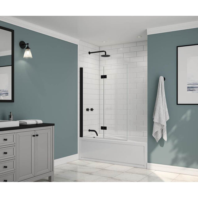 Maax - Edge Access 42 x 56 in. 6 mm Pivot Tub Screen for Alcove Installation with Clear glass in Matte Black