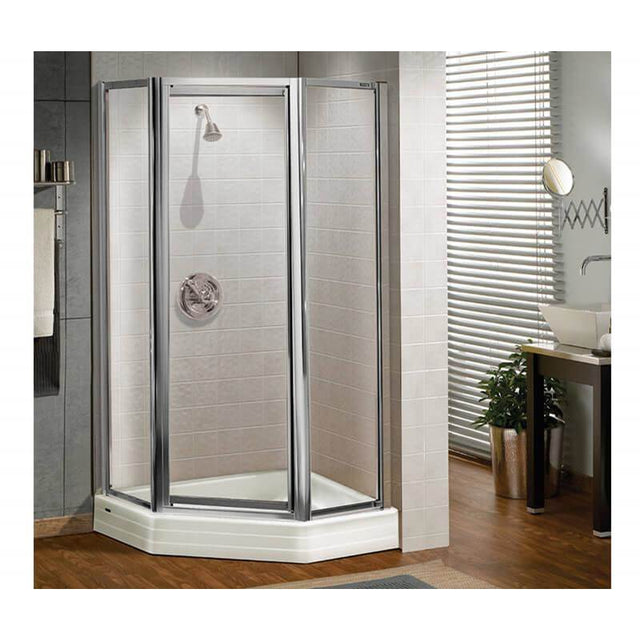 Maax - Silhouette Plus Neo-angle 38 x 38 x 70 in. Pivot Shower Door for Corner Installation with Clear glass in Chrome