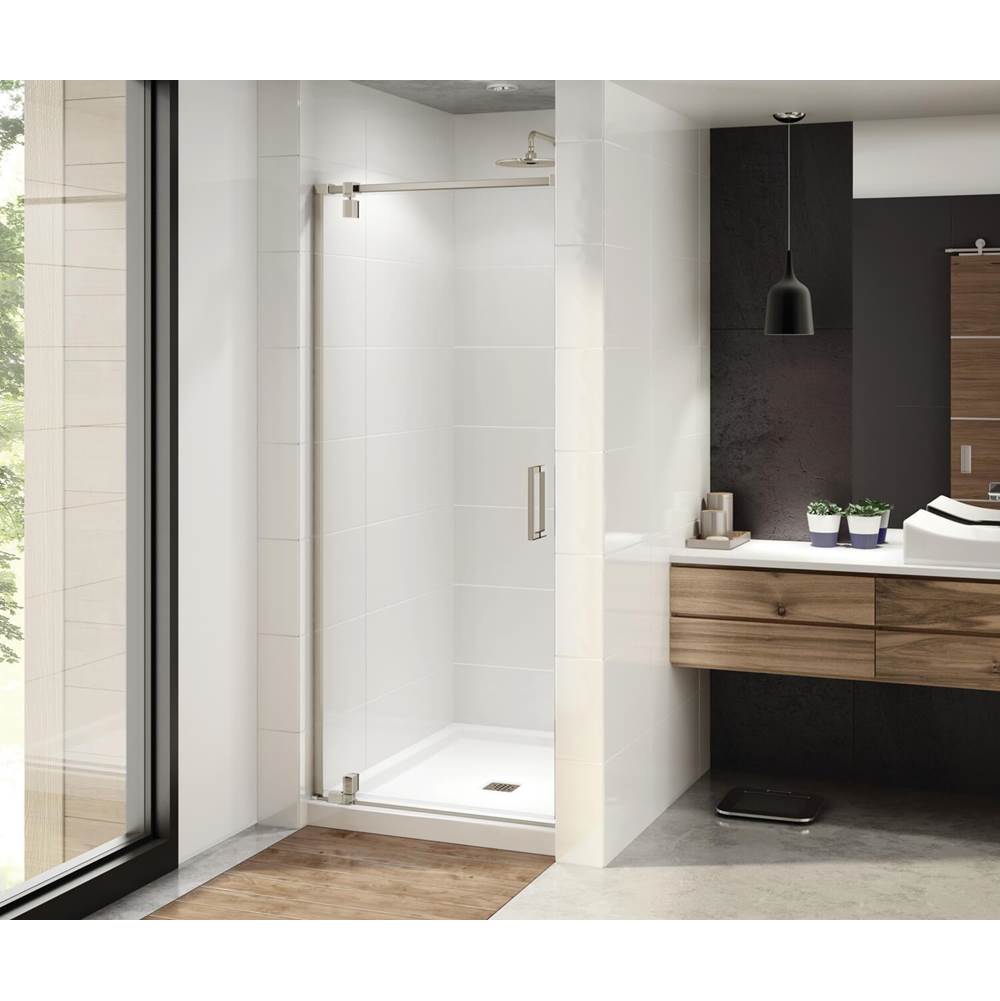 Maax - ModulR 36 x 78 in. 8 mm Pivot Shower Door for Alcove Installation with Clear glass in Brushed Nickel
