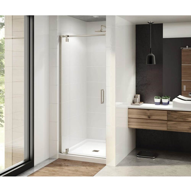 Maax - ModulR 36 x 78 in. 8 mm Pivot Shower Door for Alcove Installation with Clear glass in Brushed Nickel